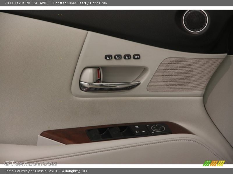 Tungsten Silver Pearl / Light Gray 2011 Lexus RX 350 AWD