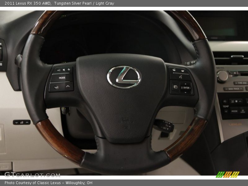 Tungsten Silver Pearl / Light Gray 2011 Lexus RX 350 AWD