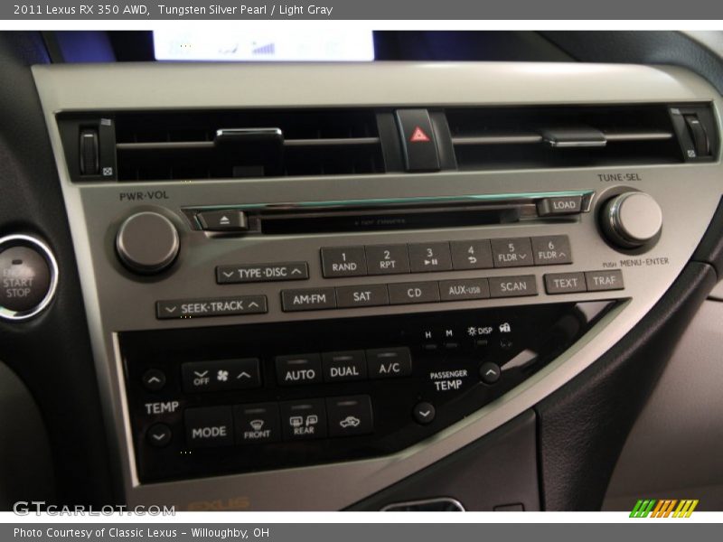 Tungsten Silver Pearl / Light Gray 2011 Lexus RX 350 AWD
