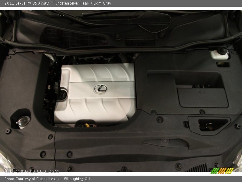 Tungsten Silver Pearl / Light Gray 2011 Lexus RX 350 AWD