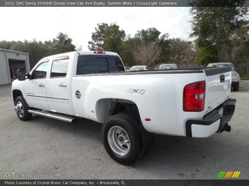 Summit White / Cocoa/Light Cashmere 2012 GMC Sierra 3500HD Denali Crew Cab 4x4 Dually