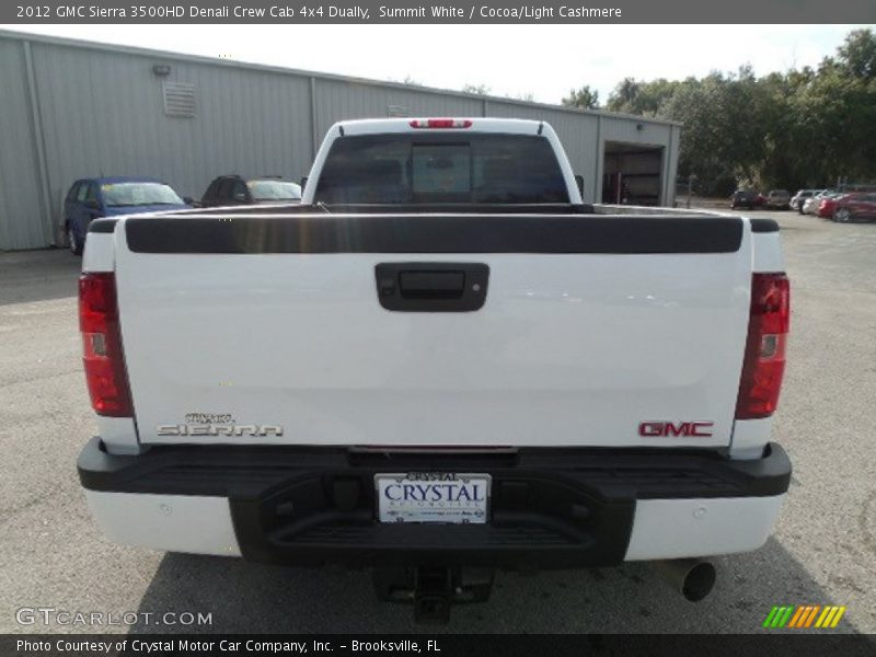 Summit White / Cocoa/Light Cashmere 2012 GMC Sierra 3500HD Denali Crew Cab 4x4 Dually