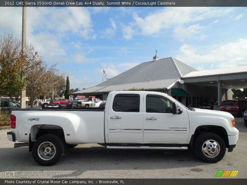 Summit White / Cocoa/Light Cashmere 2012 GMC Sierra 3500HD Denali Crew Cab 4x4 Dually