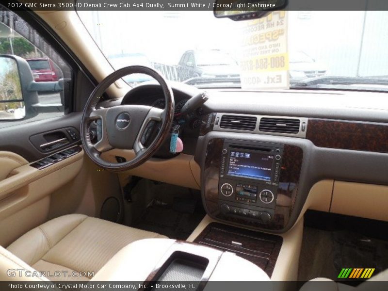 Summit White / Cocoa/Light Cashmere 2012 GMC Sierra 3500HD Denali Crew Cab 4x4 Dually