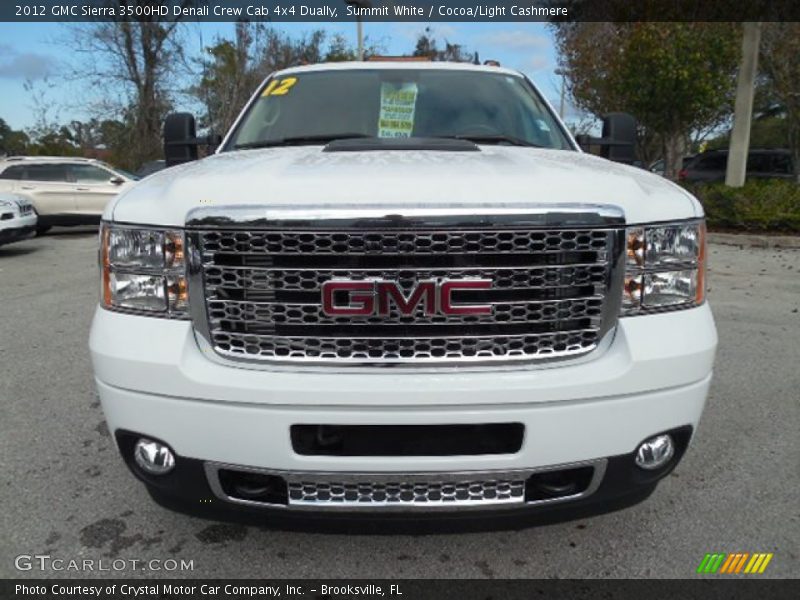 Summit White / Cocoa/Light Cashmere 2012 GMC Sierra 3500HD Denali Crew Cab 4x4 Dually