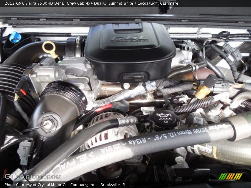 Summit White / Cocoa/Light Cashmere 2012 GMC Sierra 3500HD Denali Crew Cab 4x4 Dually