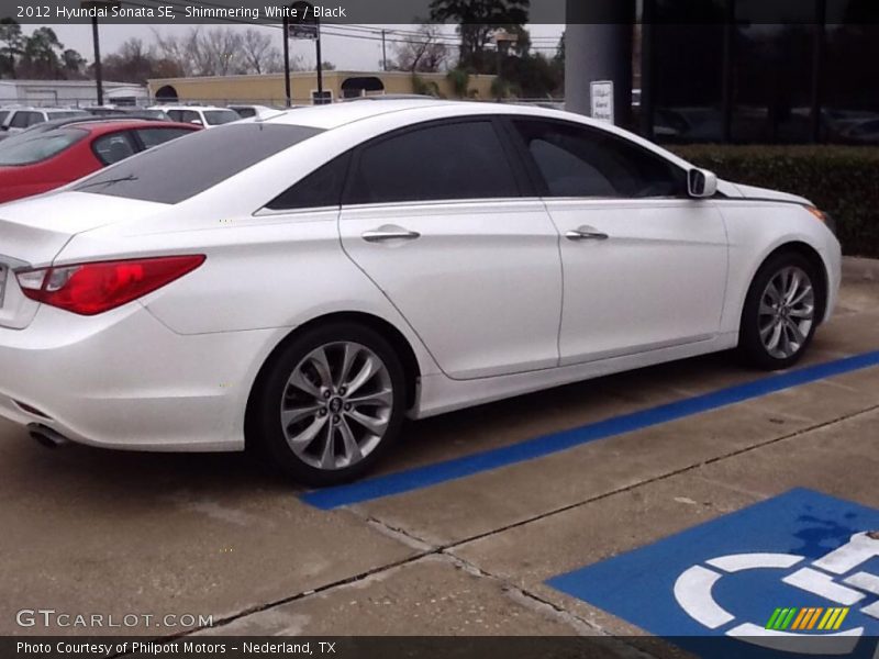 Shimmering White / Black 2012 Hyundai Sonata SE