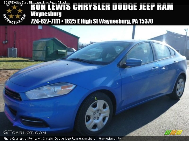 Laser Blue Pearl / Black 2015 Dodge Dart SE