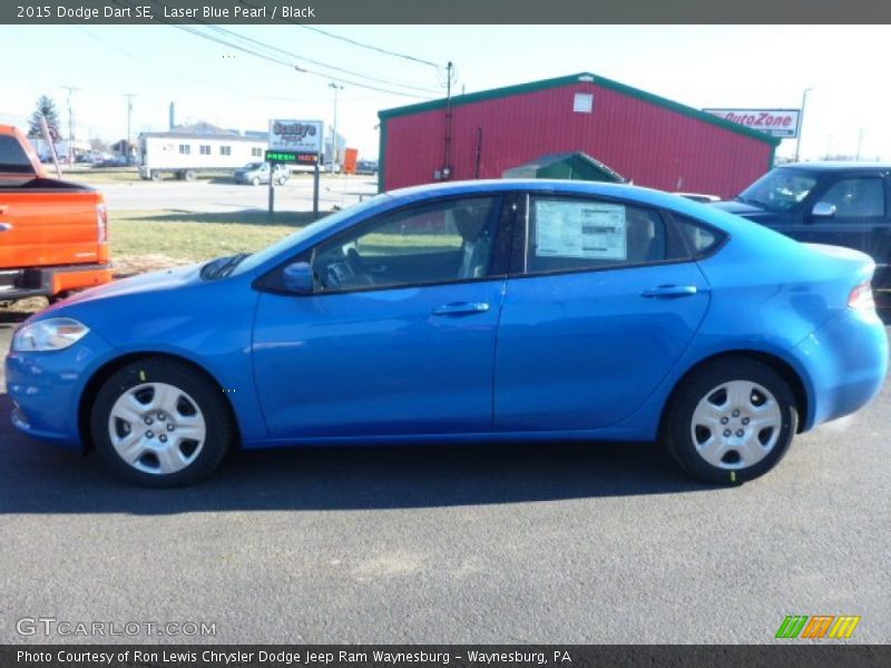 Laser Blue Pearl / Black 2015 Dodge Dart SE