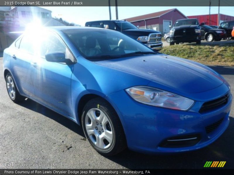 Laser Blue Pearl / Black 2015 Dodge Dart SE