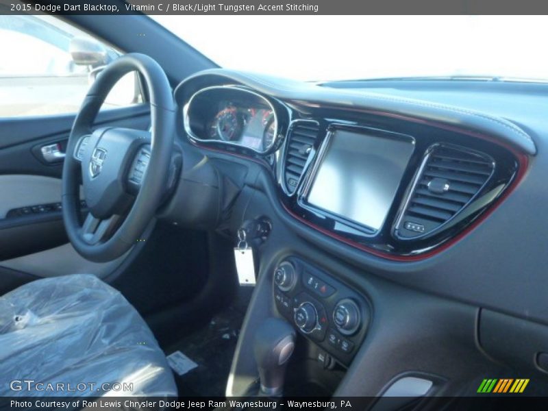 Vitamin C / Black/Light Tungsten Accent Stitching 2015 Dodge Dart Blacktop