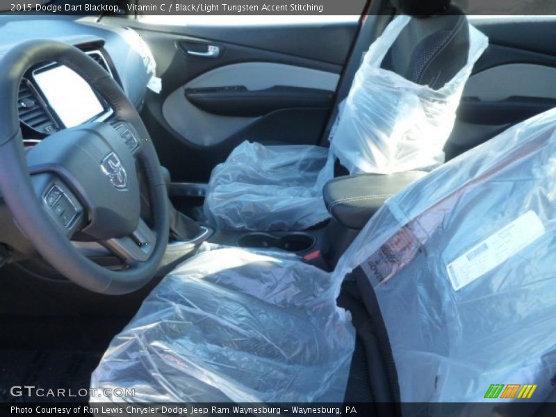 Vitamin C / Black/Light Tungsten Accent Stitching 2015 Dodge Dart Blacktop