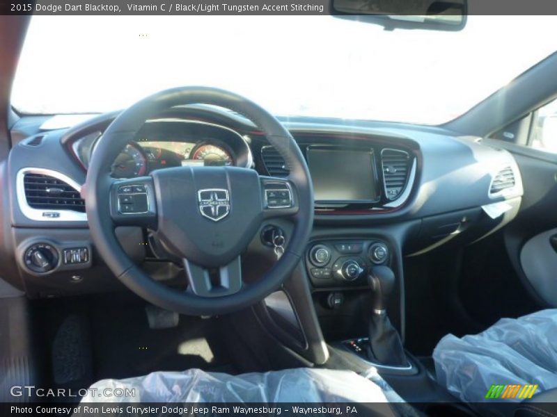 Vitamin C / Black/Light Tungsten Accent Stitching 2015 Dodge Dart Blacktop