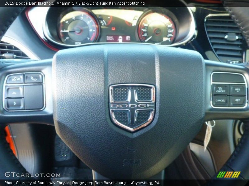 Vitamin C / Black/Light Tungsten Accent Stitching 2015 Dodge Dart Blacktop