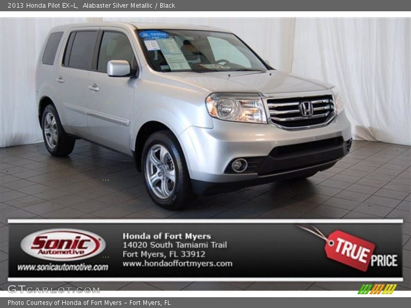 Alabaster Silver Metallic / Black 2013 Honda Pilot EX-L