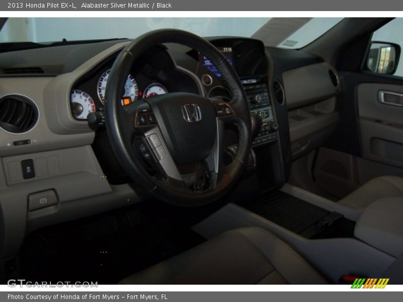 Alabaster Silver Metallic / Black 2013 Honda Pilot EX-L
