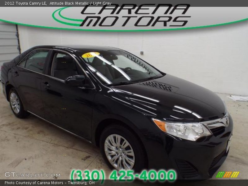 Attitude Black Metallic / Light Gray 2012 Toyota Camry LE