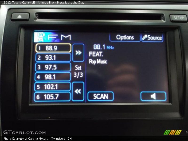 Attitude Black Metallic / Light Gray 2012 Toyota Camry LE