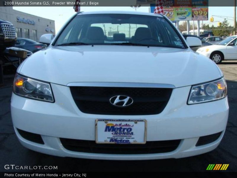 Powder White Pearl / Beige 2008 Hyundai Sonata GLS