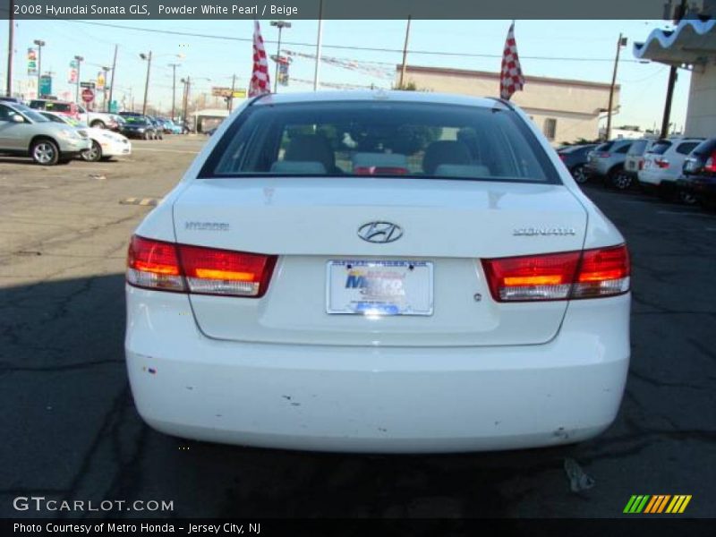Powder White Pearl / Beige 2008 Hyundai Sonata GLS