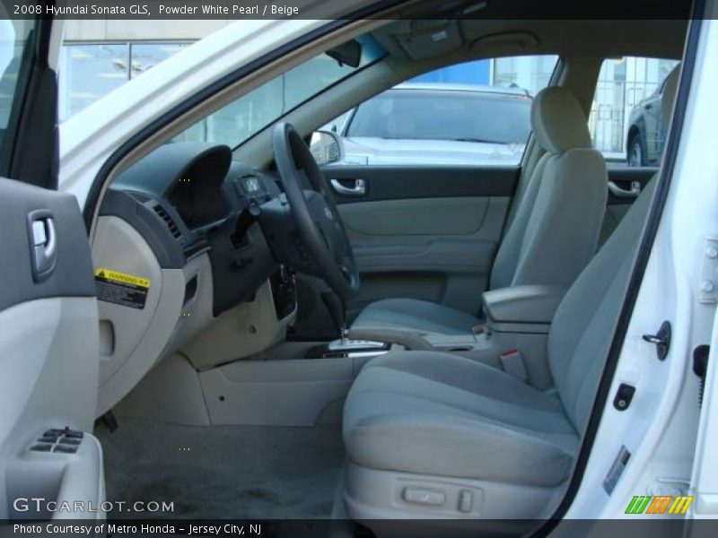 Powder White Pearl / Beige 2008 Hyundai Sonata GLS