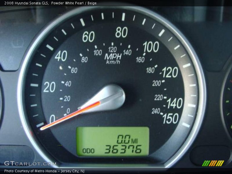 Powder White Pearl / Beige 2008 Hyundai Sonata GLS