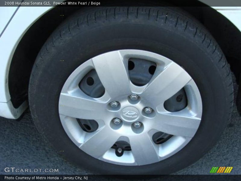 Powder White Pearl / Beige 2008 Hyundai Sonata GLS