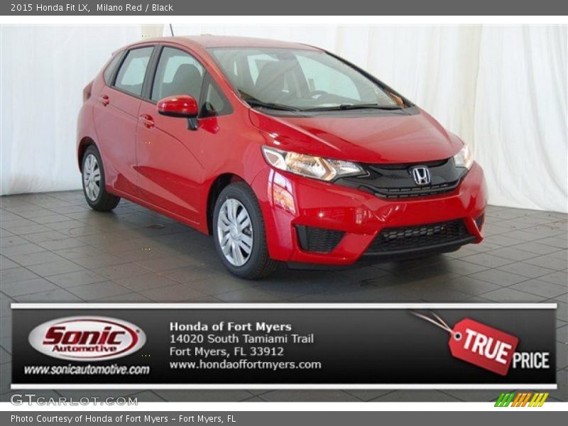 Milano Red / Black 2015 Honda Fit LX