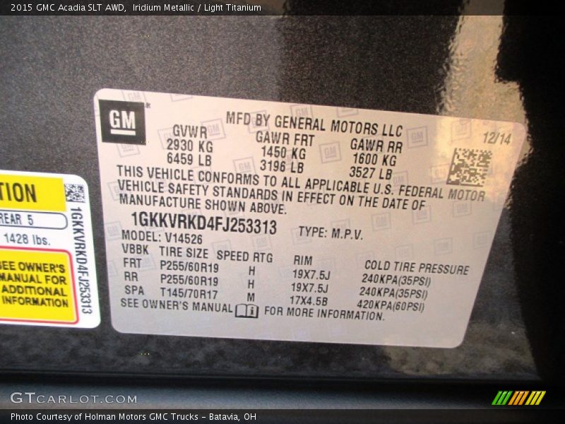 Iridium Metallic / Light Titanium 2015 GMC Acadia SLT AWD
