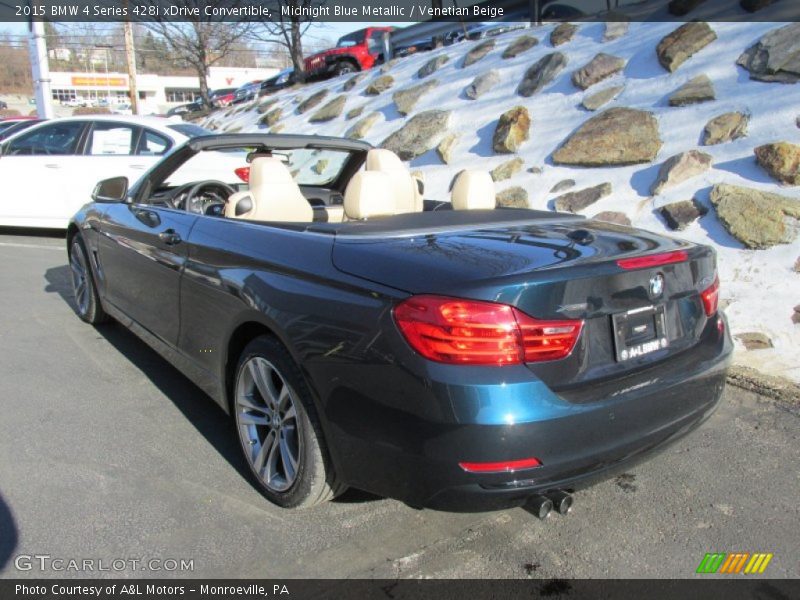 Midnight Blue Metallic / Venetian Beige 2015 BMW 4 Series 428i xDrive Convertible