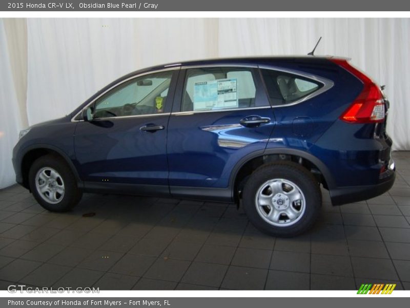 Obsidian Blue Pearl / Gray 2015 Honda CR-V LX