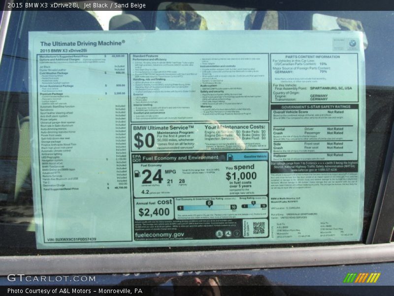 Jet Black / Sand Beige 2015 BMW X3 xDrive28i