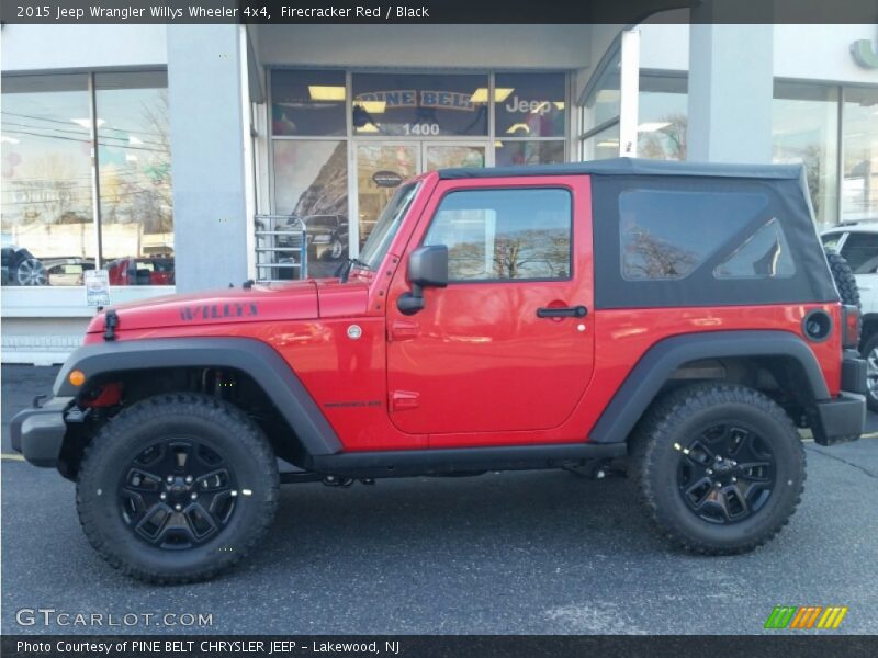 Firecracker Red / Black 2015 Jeep Wrangler Willys Wheeler 4x4