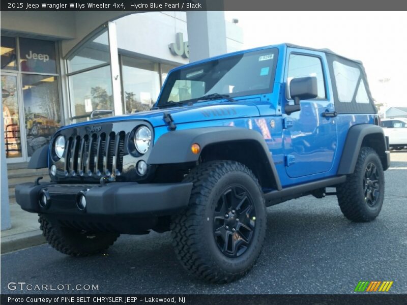 Hydro Blue Pearl / Black 2015 Jeep Wrangler Willys Wheeler 4x4