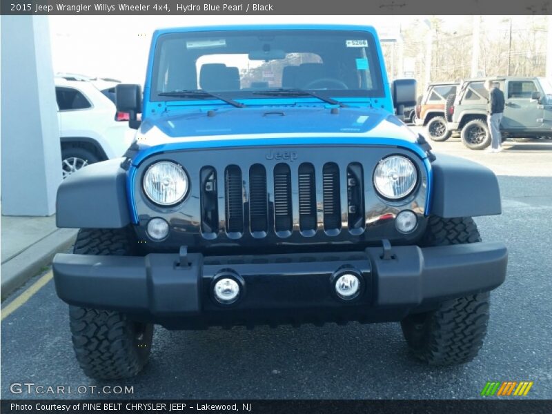 Hydro Blue Pearl / Black 2015 Jeep Wrangler Willys Wheeler 4x4