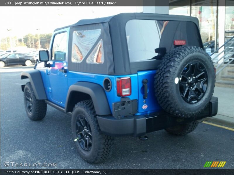 Hydro Blue Pearl / Black 2015 Jeep Wrangler Willys Wheeler 4x4