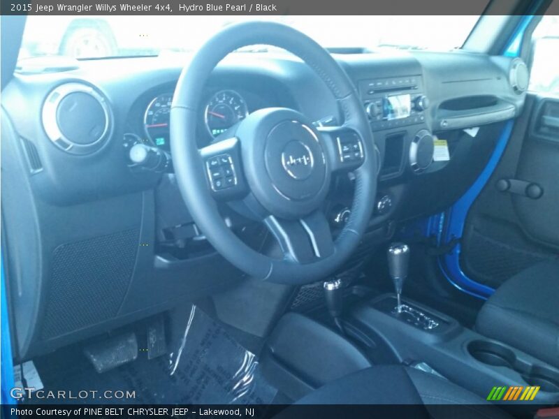 Hydro Blue Pearl / Black 2015 Jeep Wrangler Willys Wheeler 4x4