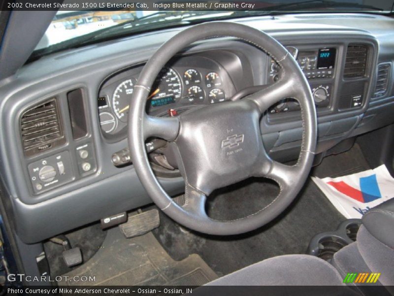 Indigo Blue Metallic / Graphite Gray 2002 Chevrolet Silverado 1500 LS Extended Cab