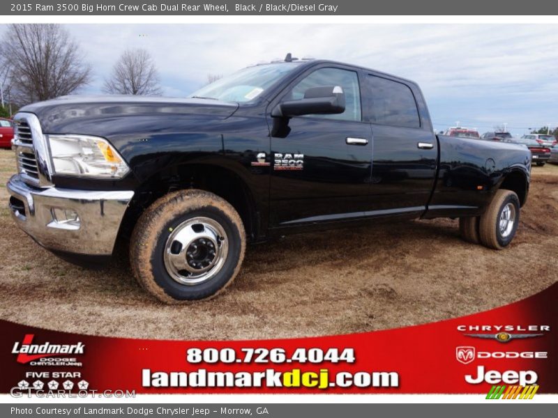 Black / Black/Diesel Gray 2015 Ram 3500 Big Horn Crew Cab Dual Rear Wheel