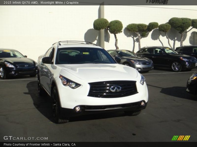 Moonlight White / Graphite 2015 Infiniti QX70 AWD