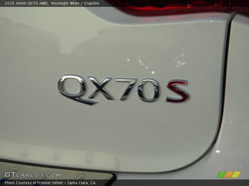 Moonlight White / Graphite 2015 Infiniti QX70 AWD