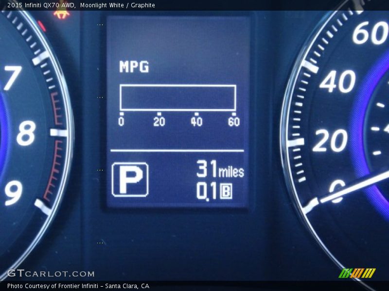 Moonlight White / Graphite 2015 Infiniti QX70 AWD