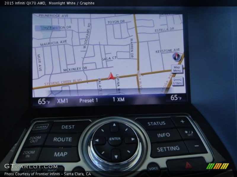 Moonlight White / Graphite 2015 Infiniti QX70 AWD