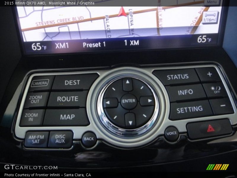 Moonlight White / Graphite 2015 Infiniti QX70 AWD