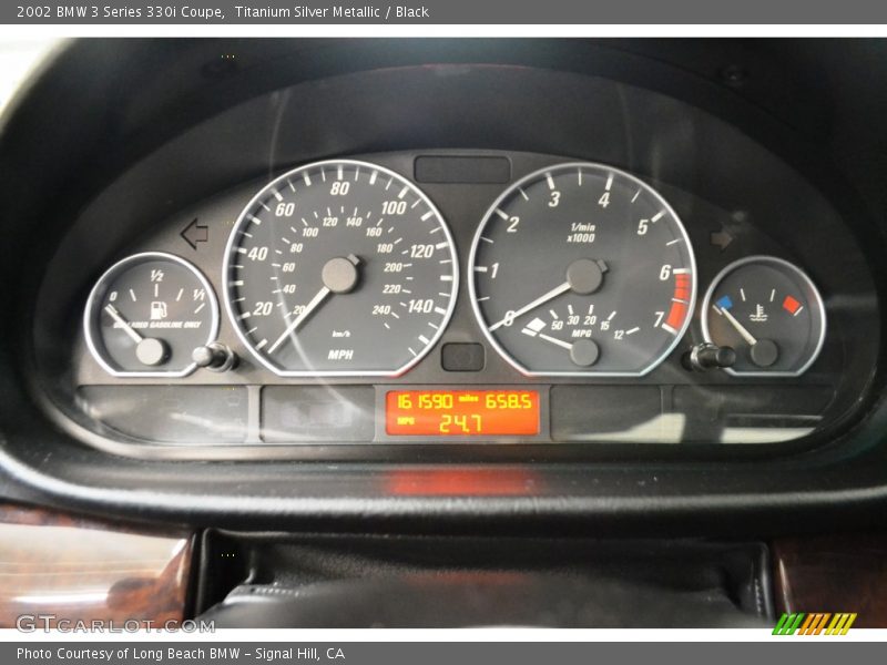 Titanium Silver Metallic / Black 2002 BMW 3 Series 330i Coupe