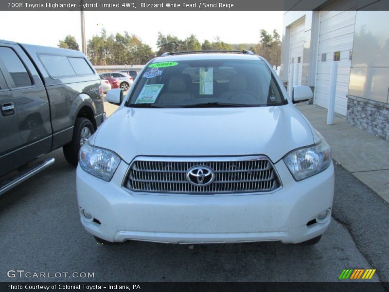 Blizzard White Pearl / Sand Beige 2008 Toyota Highlander Hybrid Limited 4WD