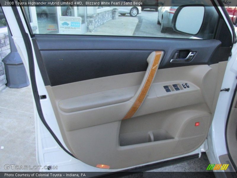 Blizzard White Pearl / Sand Beige 2008 Toyota Highlander Hybrid Limited 4WD