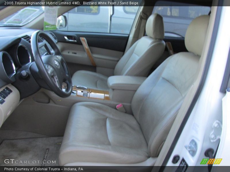 Blizzard White Pearl / Sand Beige 2008 Toyota Highlander Hybrid Limited 4WD