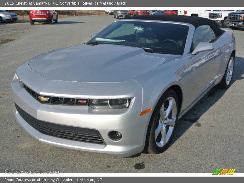 Silver Ice Metallic / Black 2015 Chevrolet Camaro LT/RS Convertible