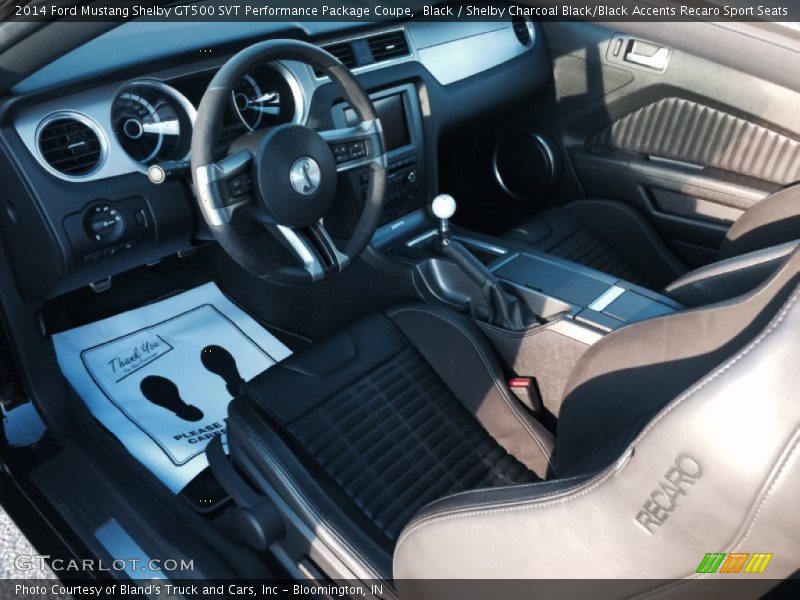 Black / Shelby Charcoal Black/Black Accents Recaro Sport Seats 2014 Ford Mustang Shelby GT500 SVT Performance Package Coupe